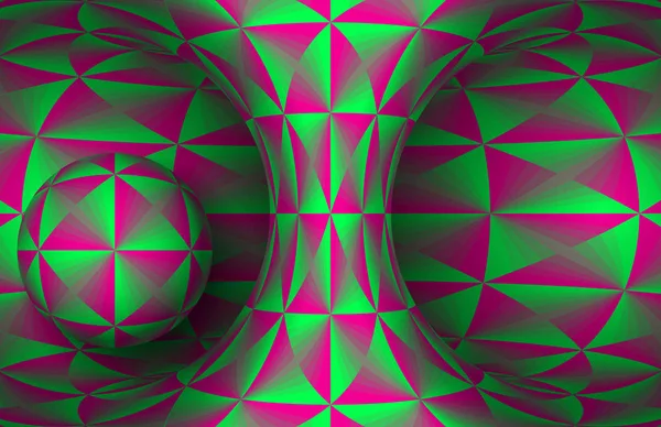 Hiperboloide poligonal verde rosa e esfera. Ilustração abstrata vetorial . —  Vetores de Stock