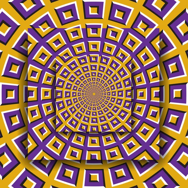 Plateformes mobiles avec un motif circulaire. Fond illusion optique . — Image vectorielle