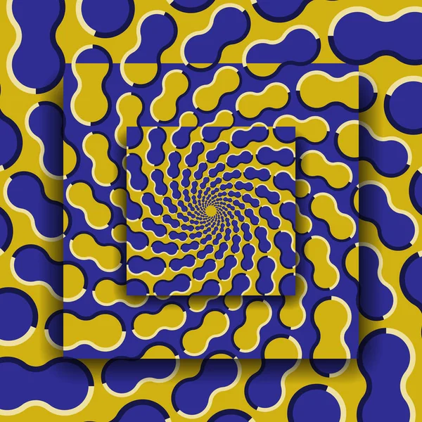 Rörliga plattformar med en cirkulär spiralmönster. Optisk illusion bakgrund. — Stock vektor