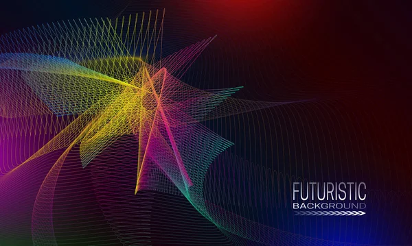 Fond futuriste avec abstraction spatiale chaotique irisée. Modèle de bannière de style Techno . — Image vectorielle