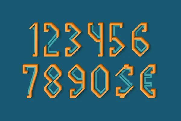 Πλαίσιο Σχήμα Πορτοκαλί Μπλε Αριθμούς Και Νομισματικά Σημάδια Των Επίπεδων — Διανυσματικό Αρχείο