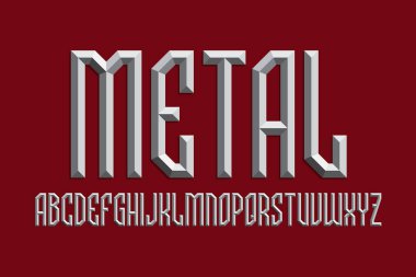Prizmatik harflerin sesli metalik alfabesi. 3d yazı tipini göster. İzole edilmiş İngiliz alfabesi.