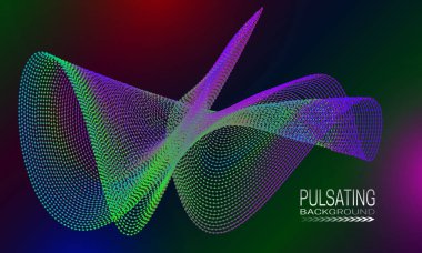 Renkli noktalar ve çizgi yapısı olan titreşimli fütürist arkaplan tasarımı. Pankart, el ilanı veya poster için soyut siber uzay arkaplanı.
