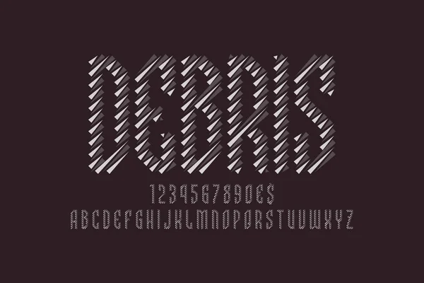 破片芸術表示フォント 自転車の文字 通貨記号 孤立した英語のアルファベット ベクターモノクロレタリング — ストックベクタ