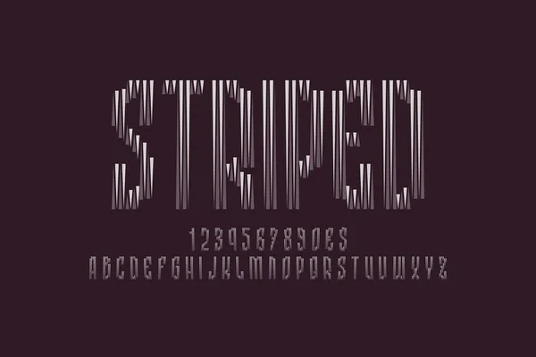 アートディスプレイフォントをストリップ 自転車の文字 通貨記号 孤立した英語のアルファベット ベクトル都市レタリング — ストックベクタ