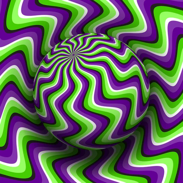 Optische Illusie Hypnotische Vector Illustratie Van Roterende Gebogen Strepen Patroon — Stockvector