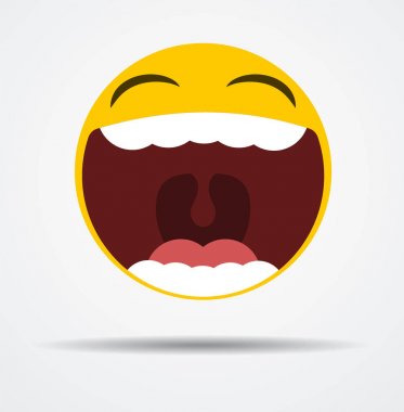 Kahkahalarla gülmekten düz tasarımında Emoji