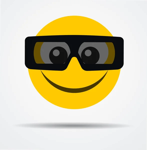 Emoticon Con Gafas Diseño Plano — Vector de stock