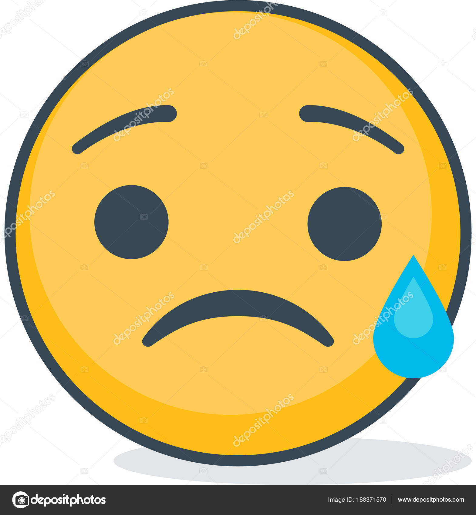 Isolated Crying Sad Emoticon Isolated Emoticon Stock Vector