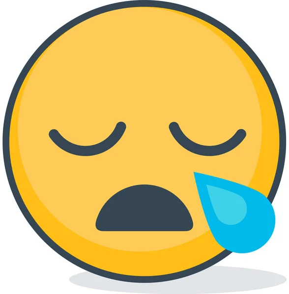 Isolated crying sad emoticon. Isolated emoticon. — Stock Vector
