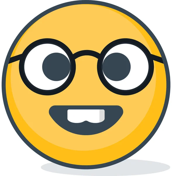 Isolated nerd emoticon. Isolated emoticon. — Stock Vector