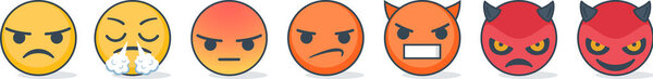 Набор смайликов с разными эмоциями