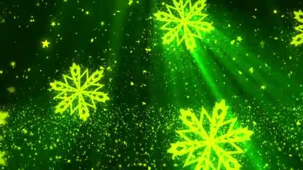 Kerst sneeuwvlokken Glitters 5 loop bare achtergrond — Stockvideo