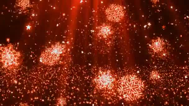 Kerst sneeuwvlokken Glitters 4 loop bare achtergrond — Stockvideo