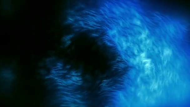 Feurige Teilchen fliegen blau — Stockvideo