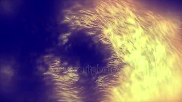 Feurige Teilchen fliegen gelb — Stockvideo