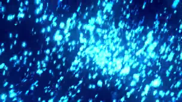 Świecące latające cząstki Blue — Wideo stockowe