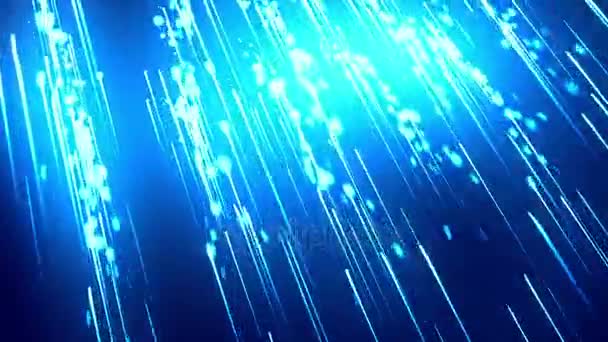 Senderos de partículas de brillo azul — Vídeo de stock