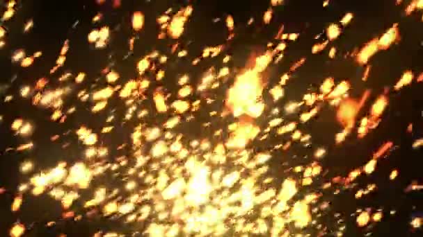 Свечение Spark частицы золота — стоковое видео