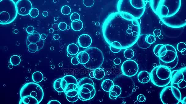 Dunkle große Blasen unter Wasser — Stockvideo