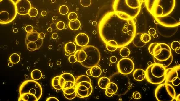 Bajo el agua grandes burbujas de oro — Vídeo de stock