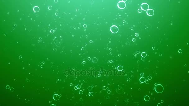 Podwodne pęcherzyki zielony — Wideo stockowe