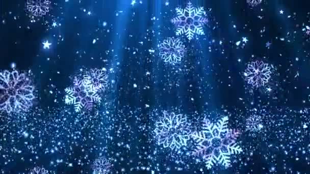 Jul snöflingor glittrar 2 — Stockvideo