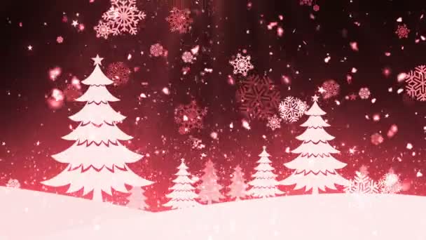 Árbol de Navidad Snow 3 — Vídeo de stock