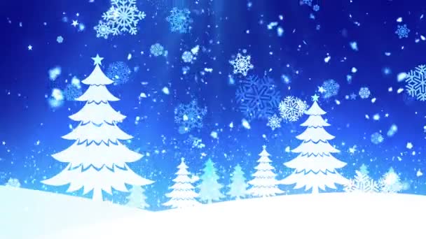 Julgran snö 4 — Stockvideo
