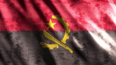 Angola Bayrak Grunge Animasyonu, Full HD, 1920x1080 Pikseller, Gerektiği gibi süreyi Tertemiz Döngü ile genişletin