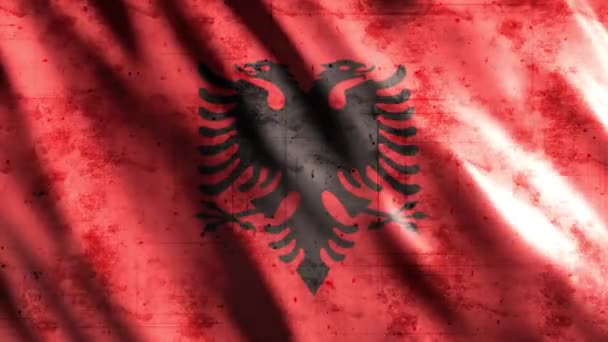 Albanië Vlag Grunge Animatie Full 1920X1080 Pixels Verleng Duur Volgens — Stockvideo