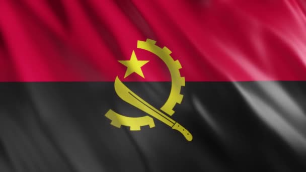 Angola Flag Animation Full 1920X1080 Pixels Extended Duration Requency Seamless — стокове відео