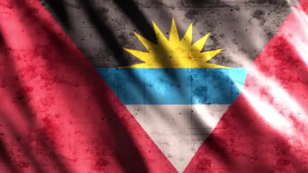 Antigua Och Barbuda Flag Grunge Animation Full 1920X1080 Pixlar Förläng — Stockvideo