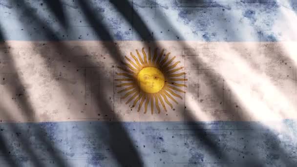 Arjantin Bayrak Grunge Animasyonu Full 1920X1080 Pikseller Gerektiği Gibi Süre — Stok video