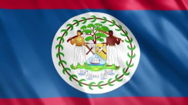 Belize Bayrak Animasyonu, Full HD, 1920x1080 Pikseller, Gerekli olan süreyi Noktasız Döngü ile genişletin