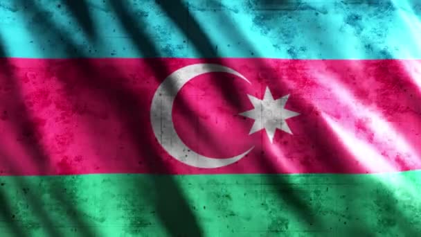 Animacja Grunge Flag Azerbejdżanu Full 1920X1080 Pixels Przedłużenie Czasu Trwania — Wideo stockowe