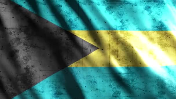 Bahamas Flag Grunge Animation Full 1920X1080 Pixels Extended Duration Requency — стокове відео