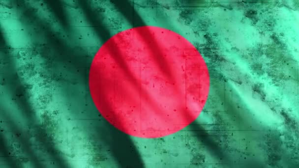 孟加拉国旗卷曲动画 全Hd 1920X1080 Pixels 延长期限 根据要求与无缝圈 — 图库视频影像