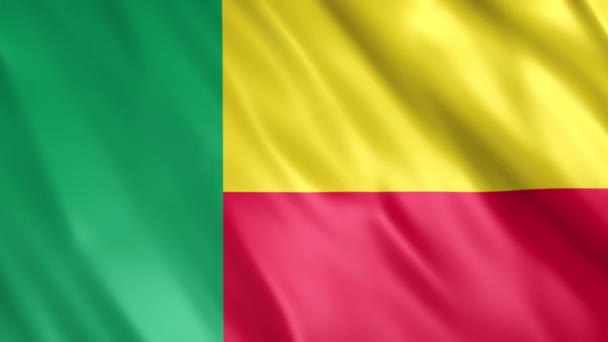 Benin Flagg Animation Full 1920X1080 Pixlar Förläng Varaktigheten Enligt Kravet — Stockvideo