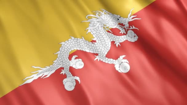 Bhutan Flagg Animation Full 1920X1080 Pixlar Förläng Varaktigheten Enligt Kravet — Stockvideo