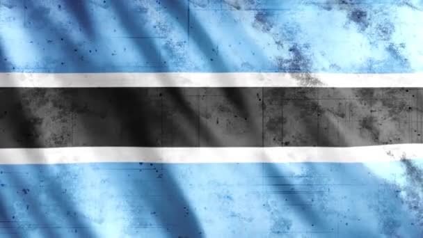 Botswana Flag Grunge Animation Full 1920X1080 Pixel Verlängern Sie Die — Stockvideo