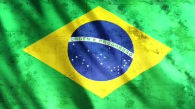 Brezilya Bayrak Grunge Animasyonu, Full HD, 1920x1080 Pikseller, Gerektiği gibi Süre Uzatın