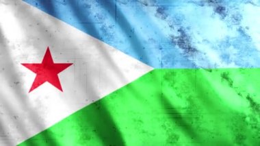 Cibuti Flag Grunge Animasyonu, Full HD, 1920x1080 Pikseller, Süre, Kusursuz Döngü