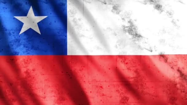 Chile Bandeira Grunge Animação Full 1920X1080 Pixels Estenda Duração Acordo — Vídeo de Stock