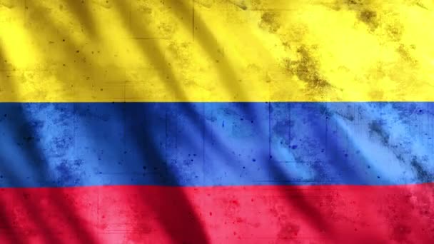 Kolumbia Flag Grunge Animation Full 1920X1080 Pixel Hosszabbítsa Meg Időtartamot — Stock videók