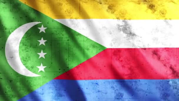 Comores Drapeau Grunge Animation Full 1920X1080 Pixels Prolonger Durée Selon — Video