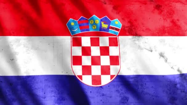 Croatia Flag Grunge Animation Full 1920X1080 Pixels Extending Duration Conditions — 비디오