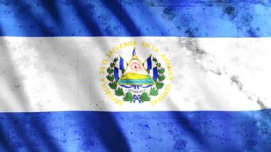 El Salvador Flag Grunge Animasyonu, Full HD, 1920x1080 Pikseller, Gerektiği gibi süreyi uzatın