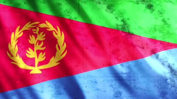 Eritrea Flag Grunge Animation Full 1920X1080 Pixel Verlängern Sie Die — Stockvideo