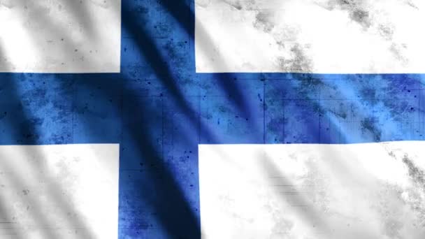 Finlandia Bandiera Grunge Animazione Full 1920X1080 Pixel Estendere Durata Secondo — Video Stock